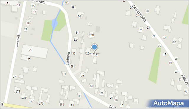 Tarnobrzeg, Ludowa, 24A, mapa Tarnobrzegu