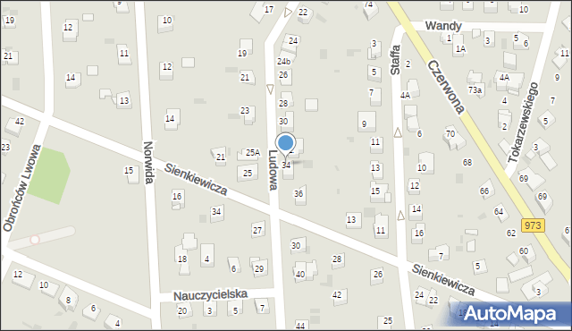 Tarnów, Ludowa, 34, mapa Tarnów