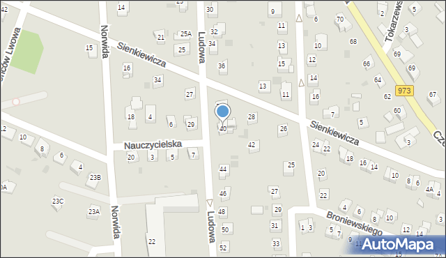 Tarnów, Ludowa, 40, mapa Tarnów