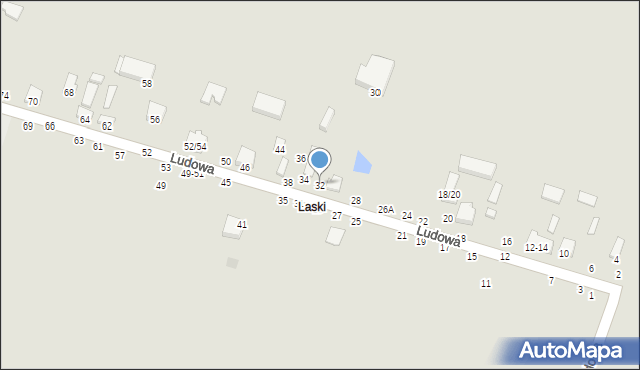 Tomaszów Mazowiecki, Ludowa, 32, mapa Tomaszów Mazowiecki