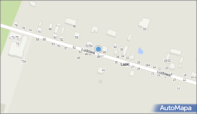 Tomaszów Mazowiecki, Ludowa, 45, mapa Tomaszów Mazowiecki