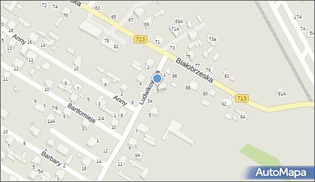 Tomaszów Mazowiecki, Ludwikowska, 3, mapa Tomaszów Mazowiecki