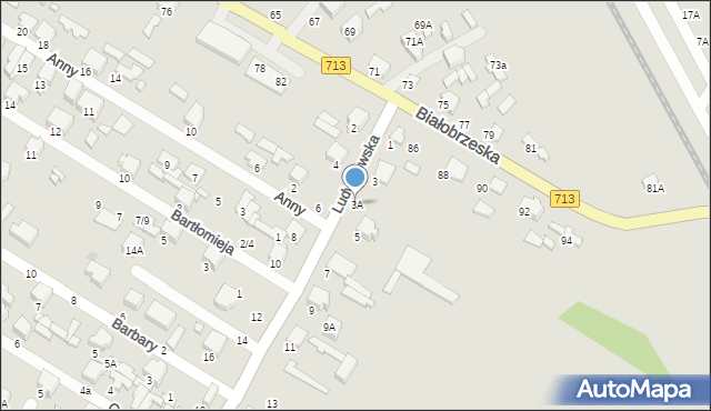Tomaszów Mazowiecki, Ludwikowska, 3A, mapa Tomaszów Mazowiecki