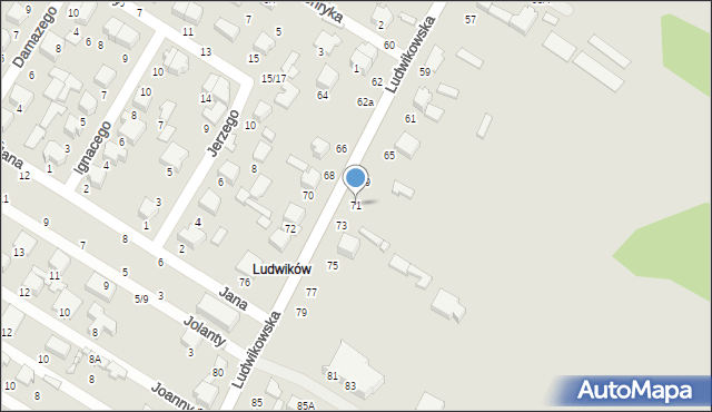 Tomaszów Mazowiecki, Ludwikowska, 71, mapa Tomaszów Mazowiecki