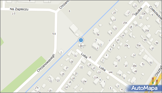 Toruń, Luba, 20, mapa Torunia