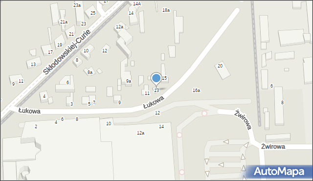 Toruń, Łukowa, 13, mapa Torunia