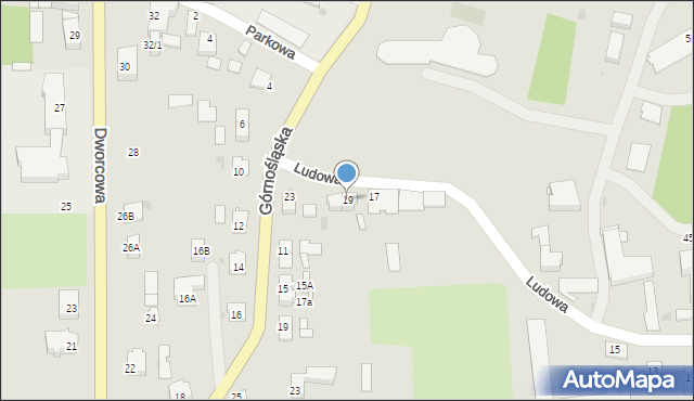 Toszek, Ludowa, 19, mapa Toszek