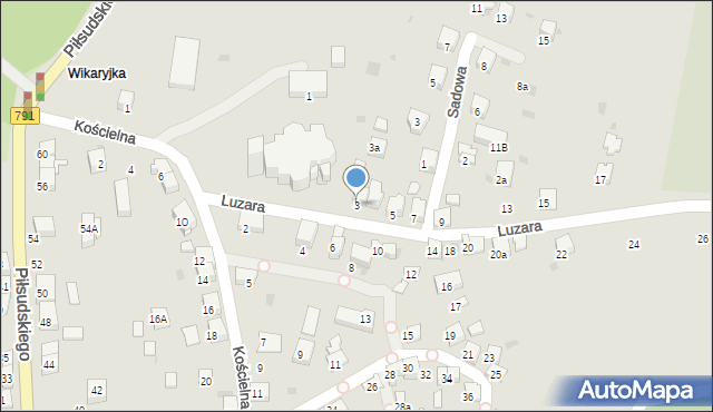 Trzebinia, Luzara, ks. hm., 3, mapa Trzebinia