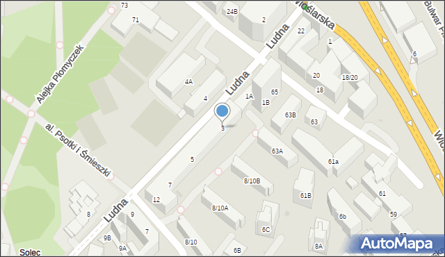 Warszawa, Ludna, 3, mapa Warszawy