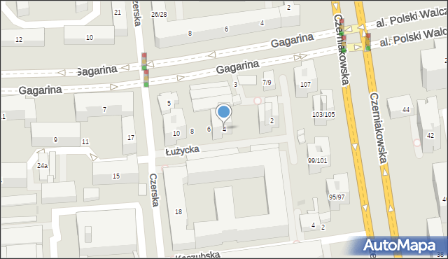 Warszawa, Łużycka, 4, mapa Warszawy