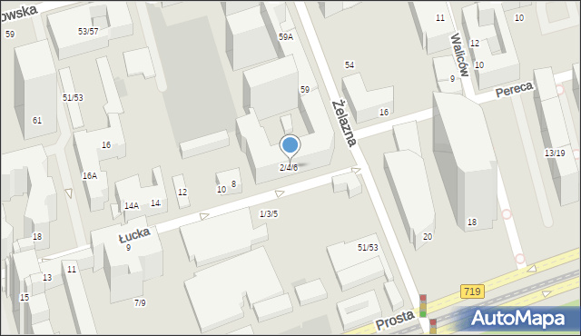 Warszawa, Łucka, 2/4/6, mapa Warszawy