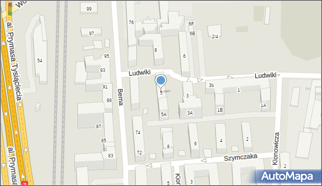 Warszawa, Ludwiki, 5, mapa Warszawy