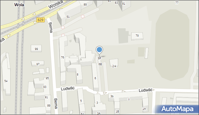 Warszawa, Ludwiki, 6G, mapa Warszawy