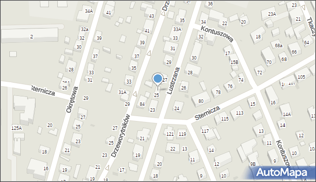 Warszawa, Lustrzana, 25A, mapa Warszawy