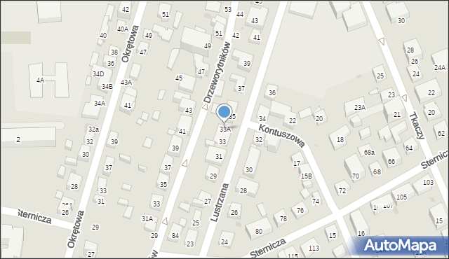 Warszawa, Lustrzana, 33A, mapa Warszawy