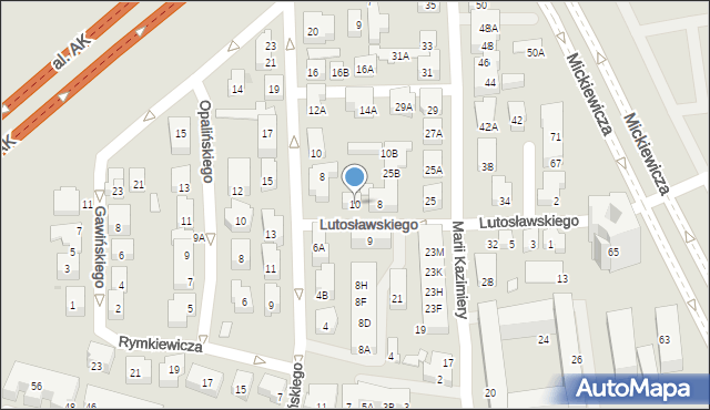 Warszawa, Lutosławskiego Witolda, 10, mapa Warszawy