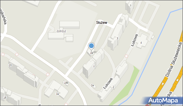 Warszawa, Łukowa, 1a, mapa Warszawy