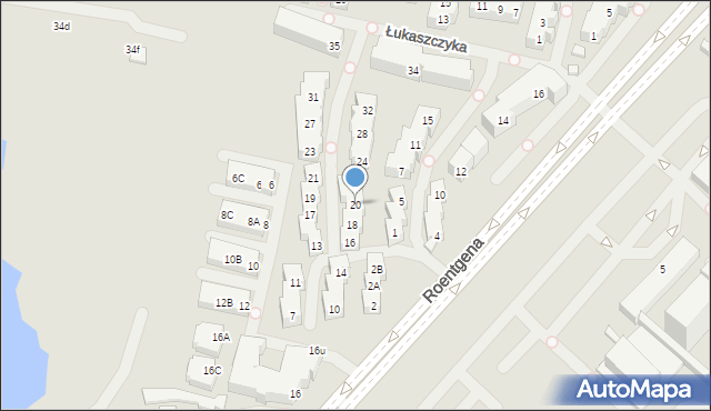 Warszawa, Łukaszczyka Franciszka, 20, mapa Warszawy