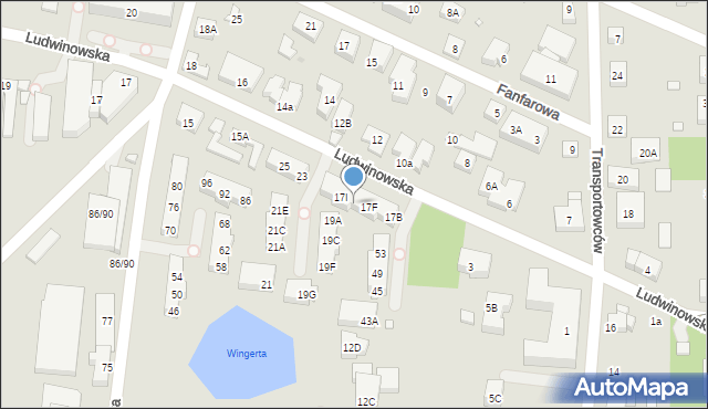 Warszawa, Ludwinowska, 17H, mapa Warszawy