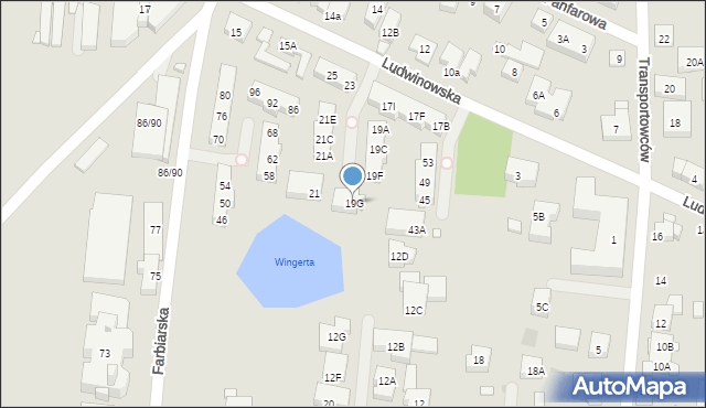Warszawa, Ludwinowska, 19G, mapa Warszawy