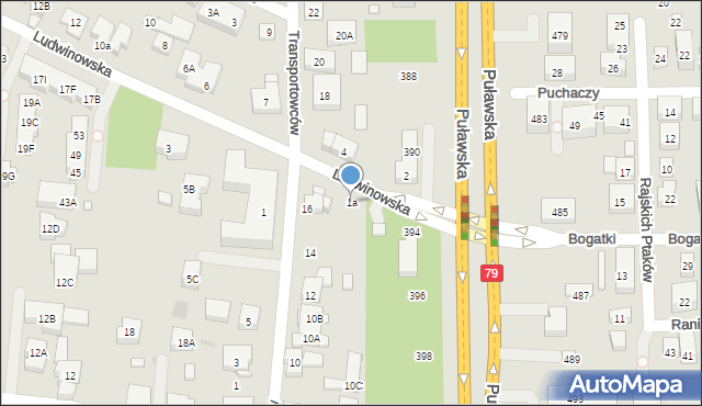 Warszawa, Ludwinowska, 1a, mapa Warszawy