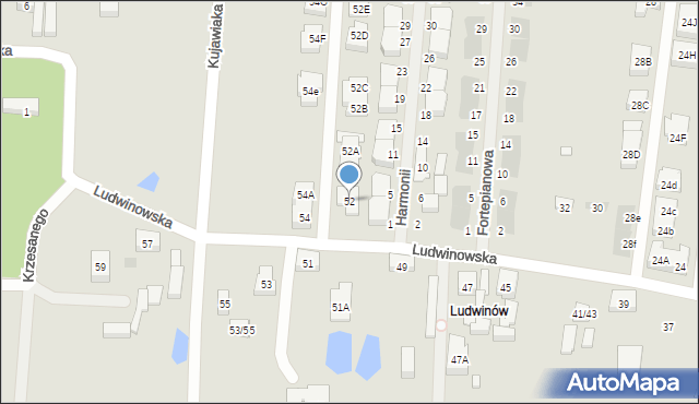 Warszawa, Ludwinowska, 52, mapa Warszawy