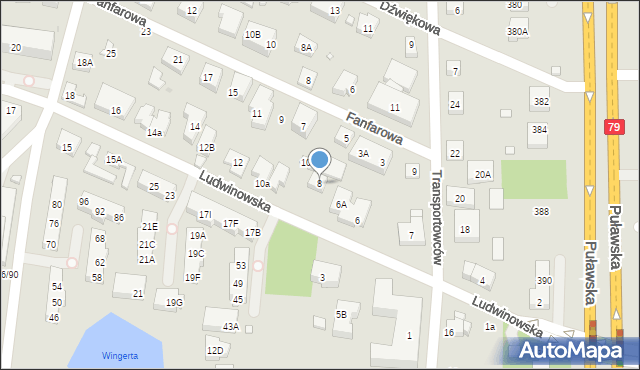 Warszawa, Ludwinowska, 8, mapa Warszawy
