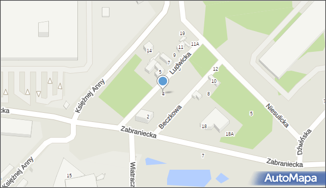 Warszawa, Ludwicka, 4, mapa Warszawy