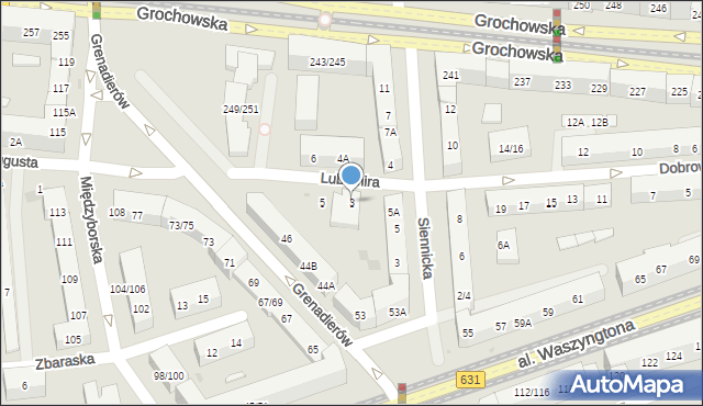 Warszawa, Lubomira, 3, mapa Warszawy