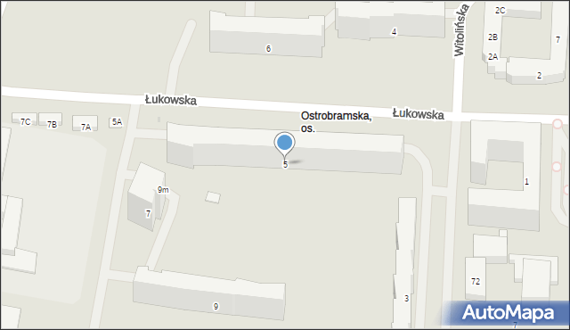 Warszawa, Łukowska, 5, mapa Warszawy