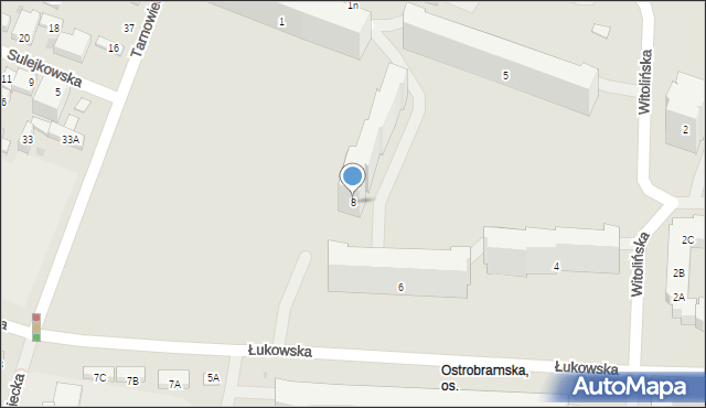 Warszawa, Łukowska, 8, mapa Warszawy