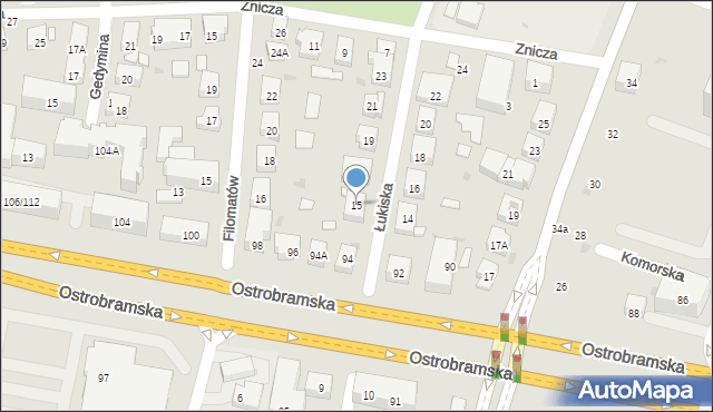 Warszawa, Łukiska, 15, mapa Warszawy