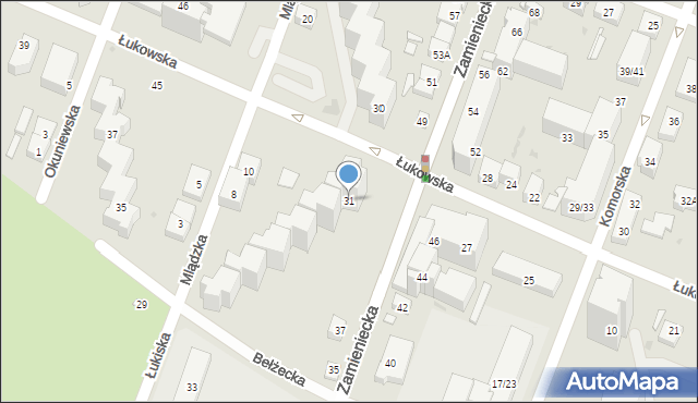 Warszawa, Łukowska, 31, mapa Warszawy