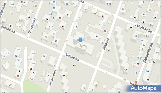 Warszawa, Łukowska, 46, mapa Warszawy