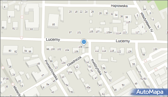 Warszawa, Lucerny, 110, mapa Warszawy
