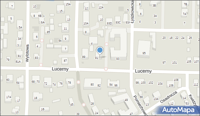 Warszawa, Lucerny, 91A, mapa Warszawy