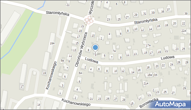 Wejherowo, Ludowa, 1, mapa Wejherowo