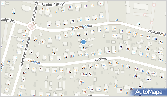 Wejherowo, Ludowa, 17A, mapa Wejherowo
