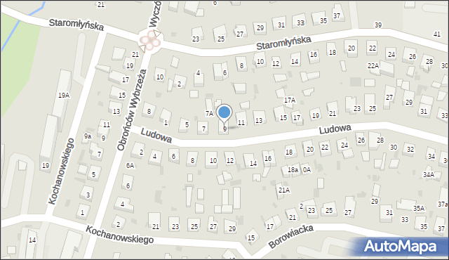 Wejherowo, Ludowa, 9, mapa Wejherowo