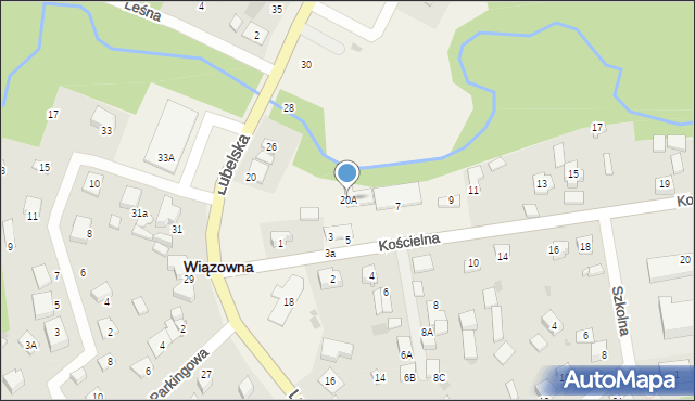 Wiązowna, Lubelska, 20A, mapa Wiązowna
