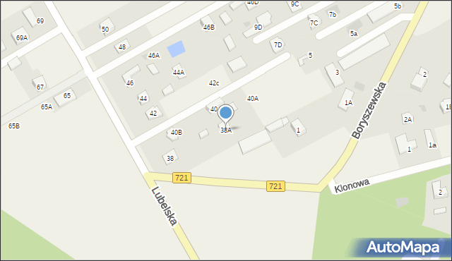 Wiązowna, Lubelska, 38A, mapa Wiązowna