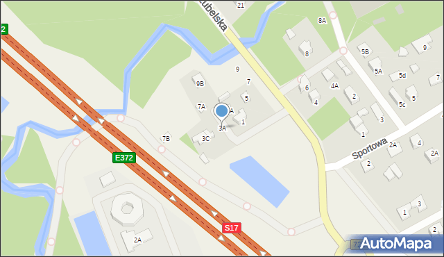 Wiązowna, Lubelska, 3A, mapa Wiązowna