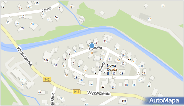 Wisła, Łukowa, 8, mapa Wisła