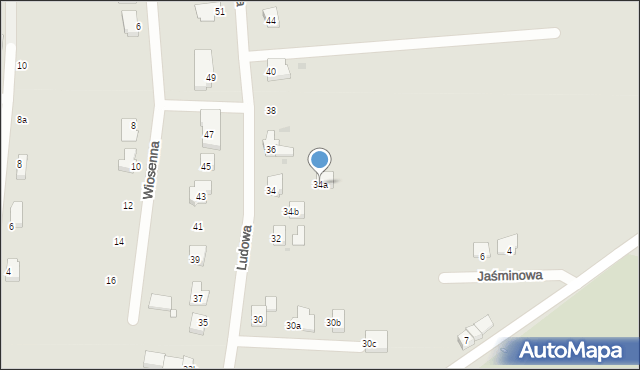 Wołów, Ludowa, 34a, mapa Wołów