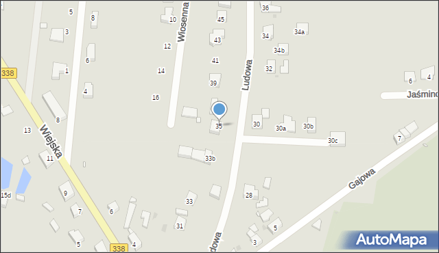 Wołów, Ludowa, 35, mapa Wołów
