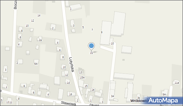Wróblowice, Lutyńska, 11, mapa Wróblowice