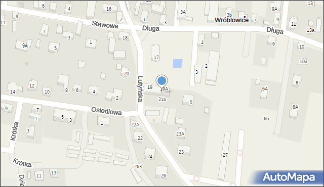 Wróblowice, Lutyńska, 21A, mapa Wróblowice