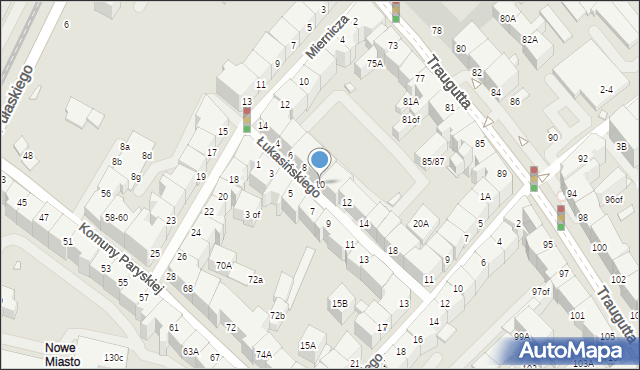 Wrocław, Łukasińskiego Waleriana, mjr., 10, mapa Wrocławia