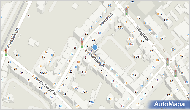 Wrocław, Łukasińskiego Waleriana, mjr., 6, mapa Wrocławia