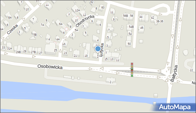Wrocław, Lutycka, 2, mapa Wrocławia